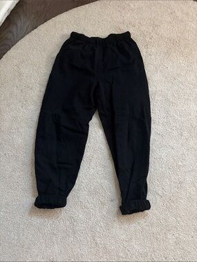 Garage Black Elastic Waist Joggers with Gathered Ankles